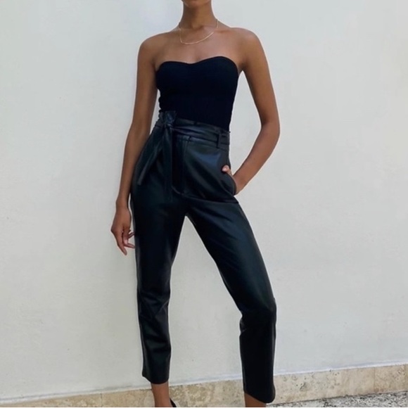 Babaton Faux Leather High Waisted Pants - Picture 1 of 8